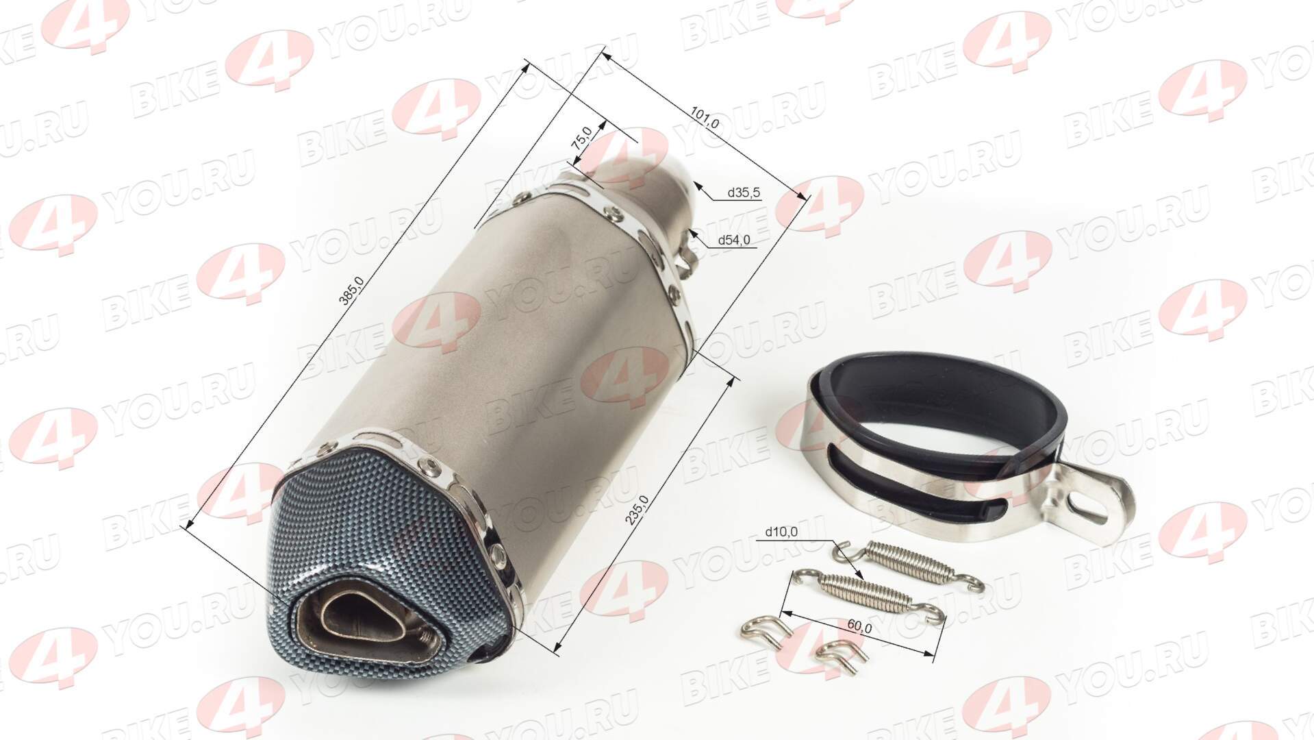 Глушитель AKRAPOVIC  №5 (L=370) шестигранный титан